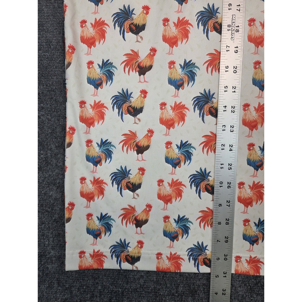 Waggle Polo Shirt Mens XXL Roosters Orange Beige Golf - Picture 4 of 6